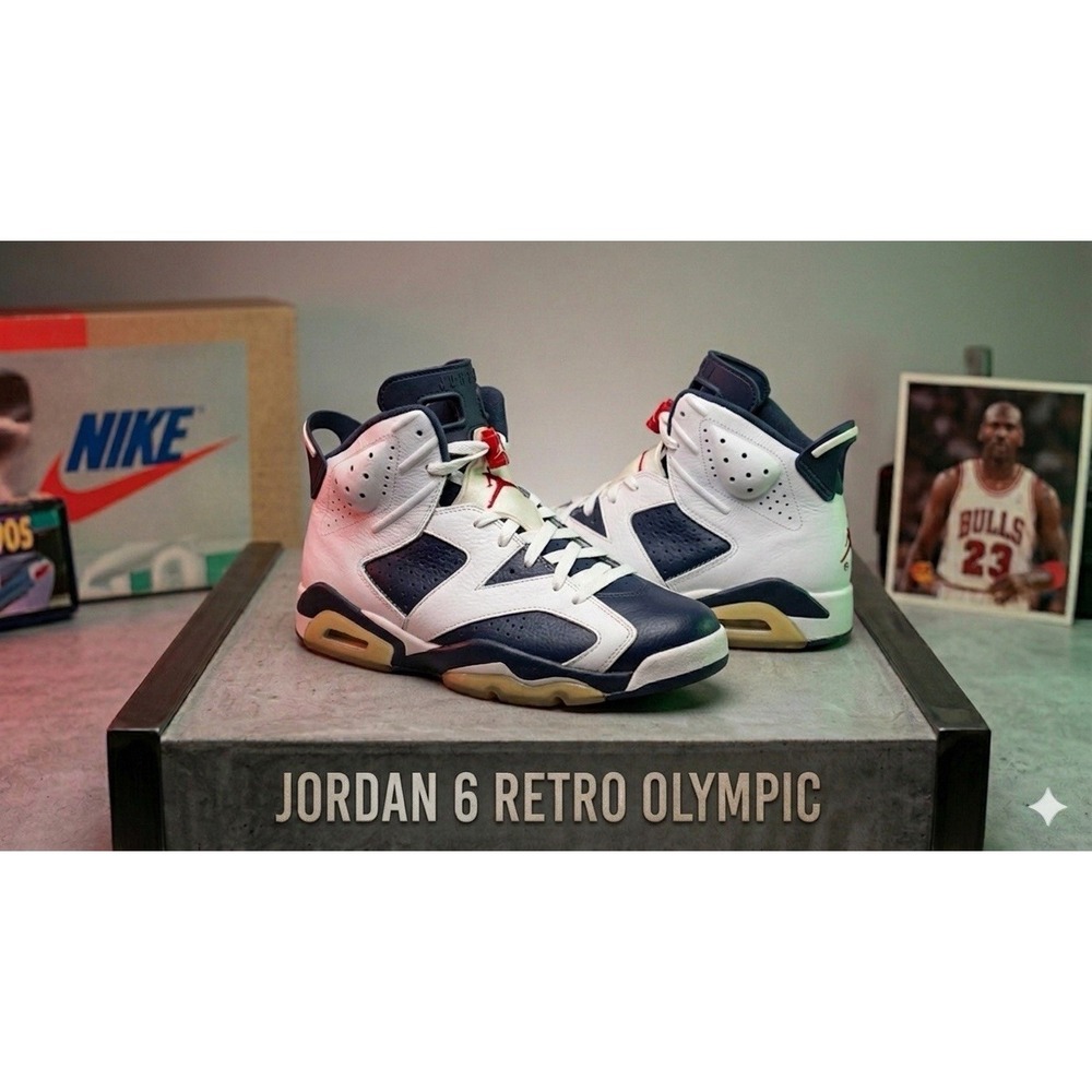 Jordan 6 Retro Olympic Midnight Navy 384664-130 Size 10.5 Solid‎ Pair